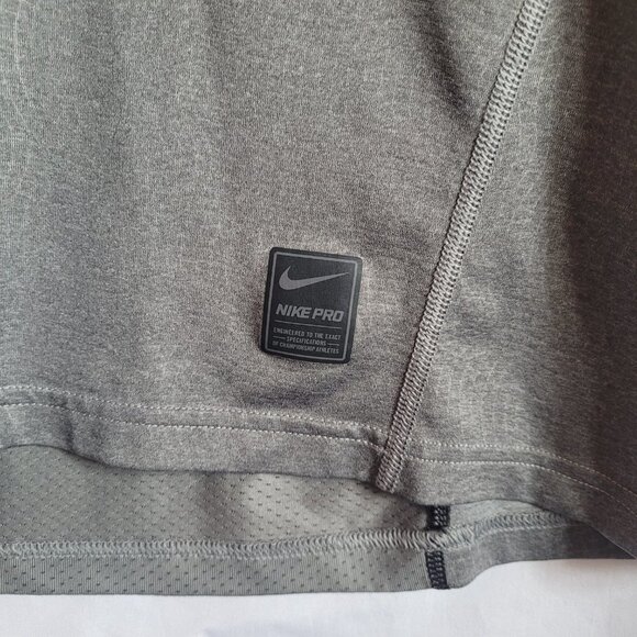 Nike Pro Vented Fitted Dri-Fit Training Short Sleeve Shirt Men's Size M Gray - Picture 4 of 7